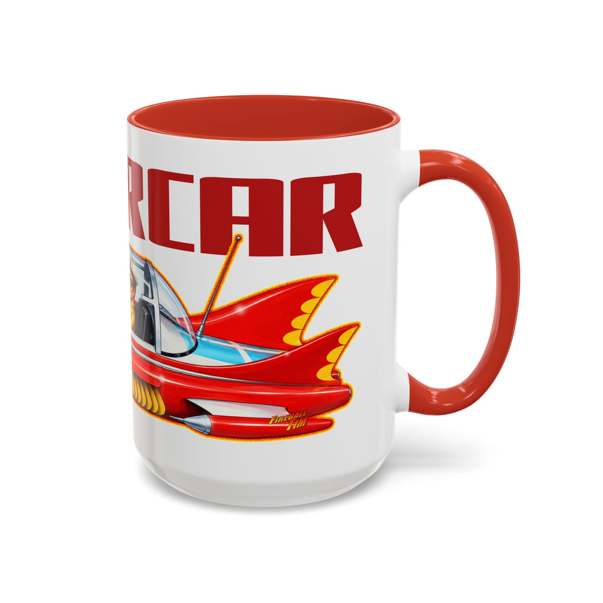 SUPERCAR Gerry Anderson 60's TV Flying Car Collectible Fireball Art Coffee Mug - 2 Sizes