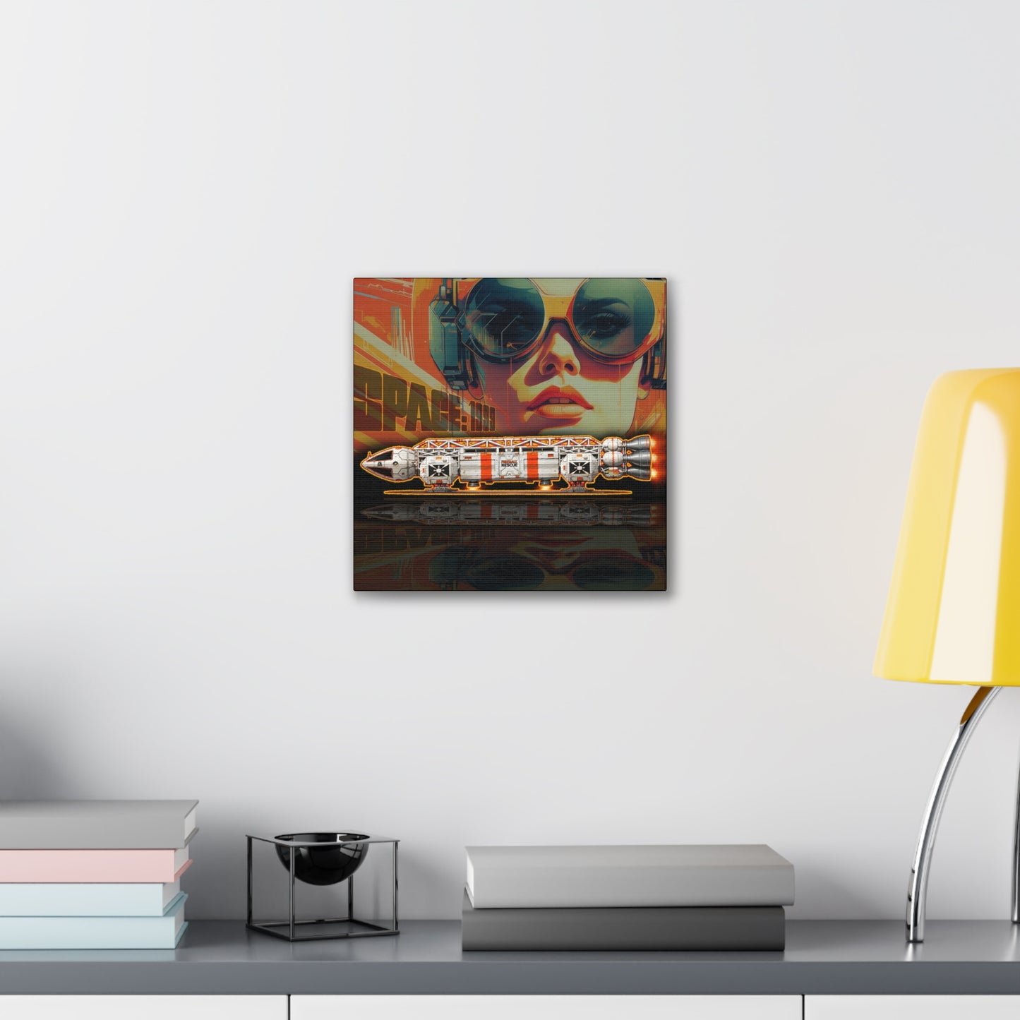 SPACE 1999 EAGLE RESCUE Spaceship Collectible Fireball Art Canvas Stretched Print