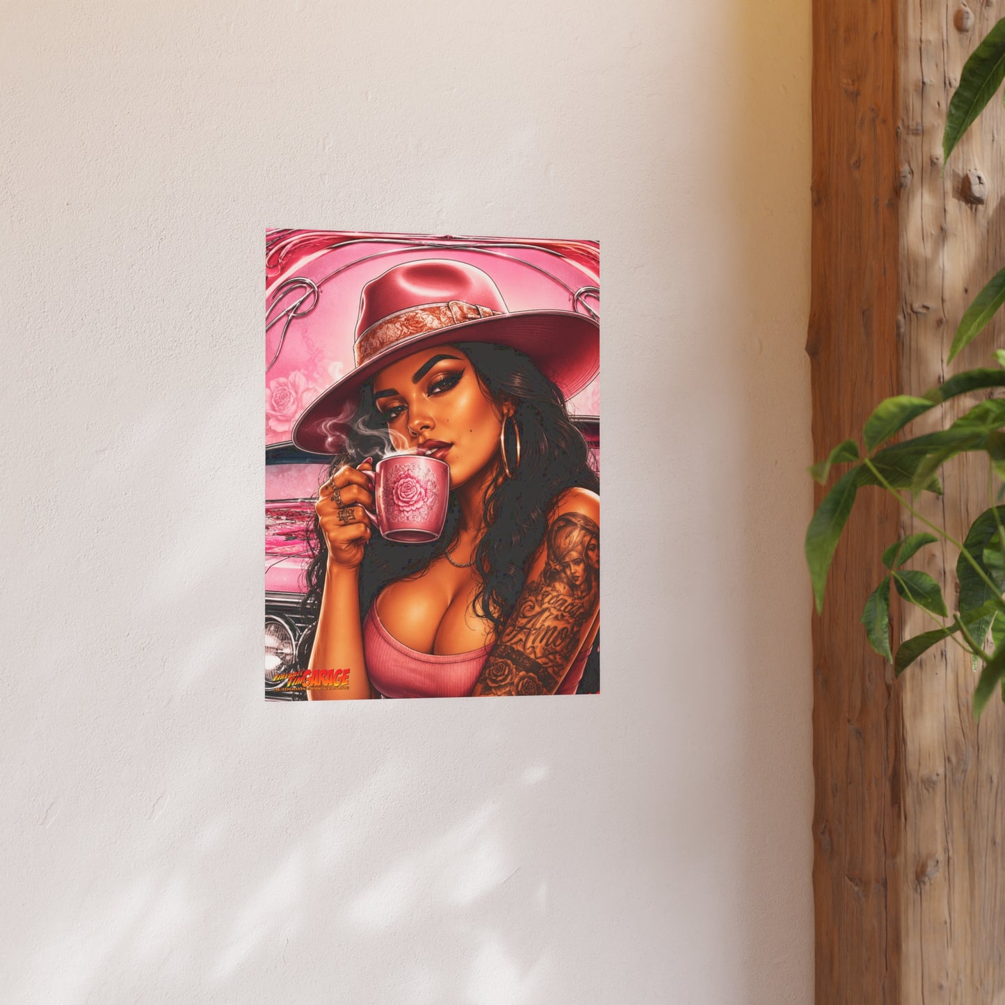 MEXICAN ROSE Lowrider Vintage Fireball Art Travel Poster Satin/Matte