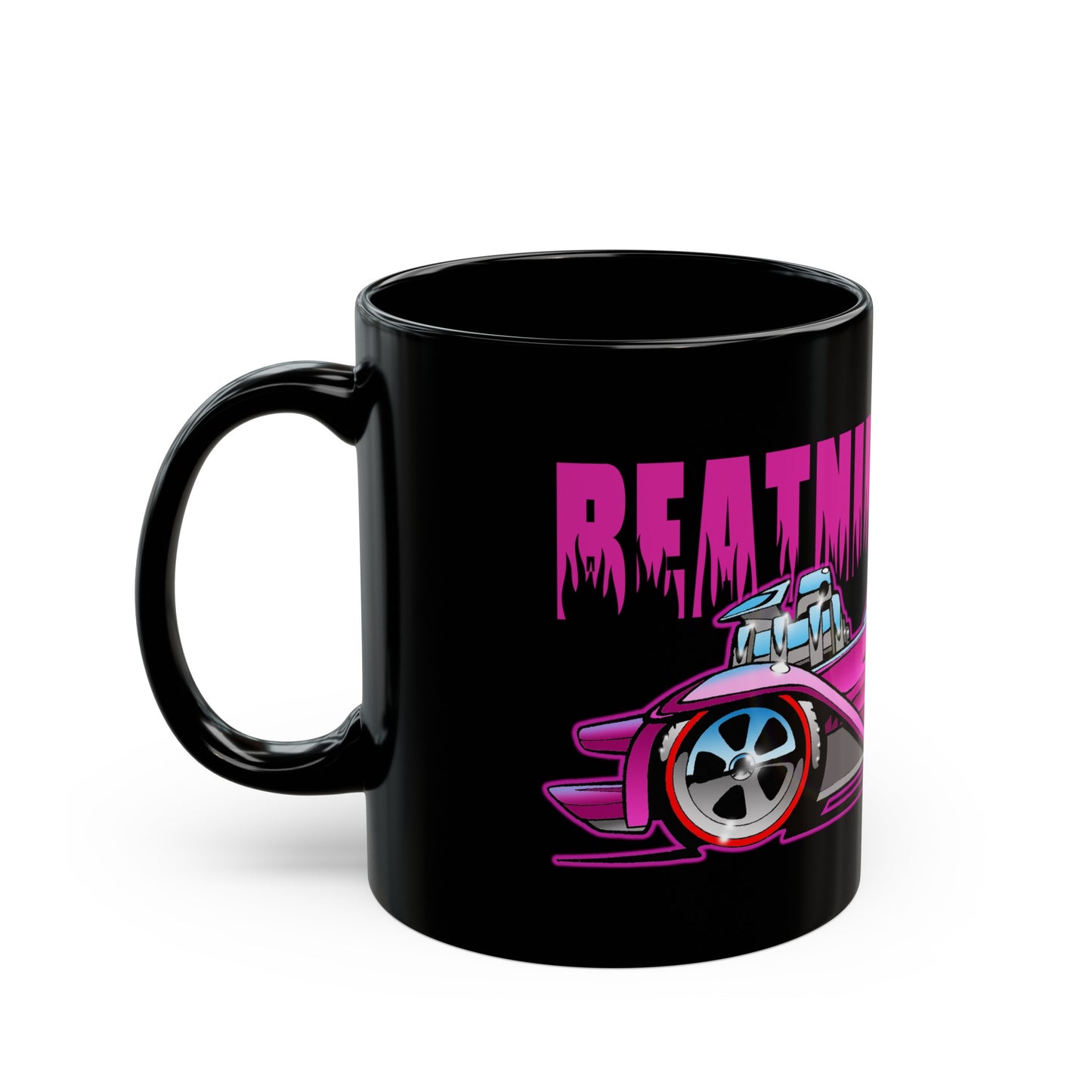 Hot Wheels BEATNIK BANDIT Diecast Redline Concept Art Black Coffee Mug 11oz