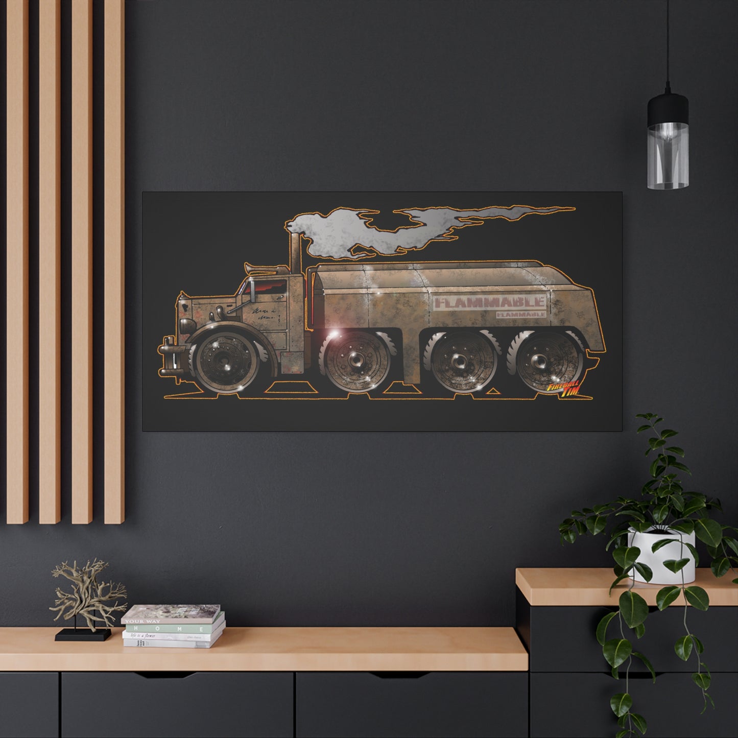 DUEL Killer Movie Truck Fireball Art Canvas Print - Sizes