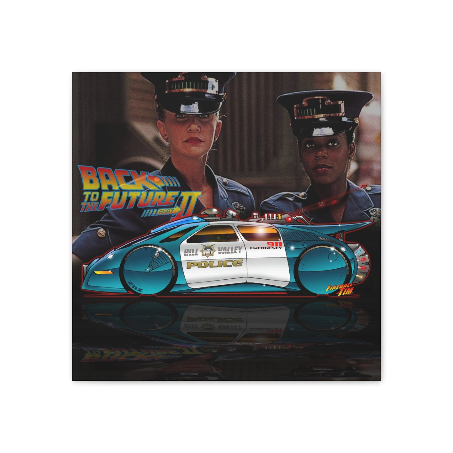 BACK TO THE FUTURE 2 Hill Valley Police Car Canvas Art MASTERPRINT 2 Sizes