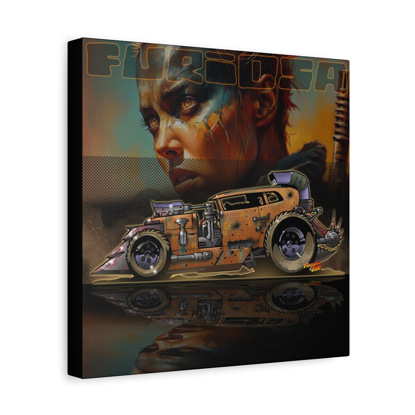 FURIOSA Mad Max Movie Hot Rod Canvas Art Wall Print - 12x12