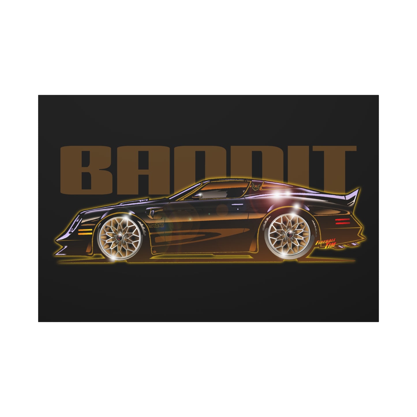 SMOKEY AND THE BANDIT Pontiac Trans Am Fireball Art Canvas Print - Sizes