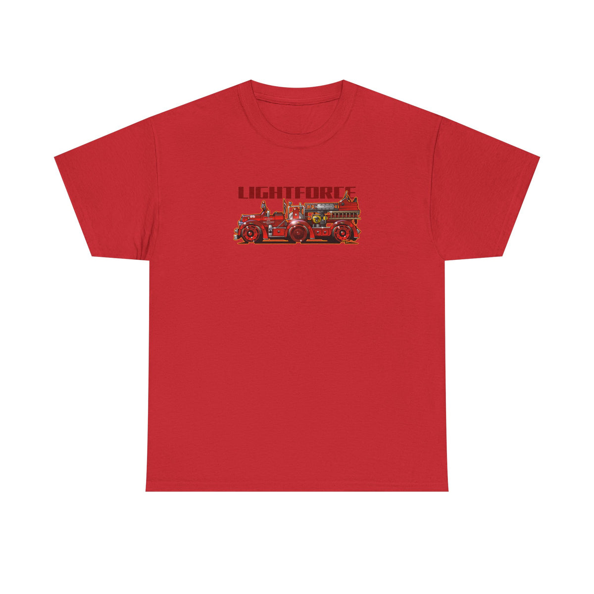 LIGHTFORCE VINTAGE 1940 AERIAL LADDER FIRE TRUCK Fireball Art Tee Shirt - Multiples