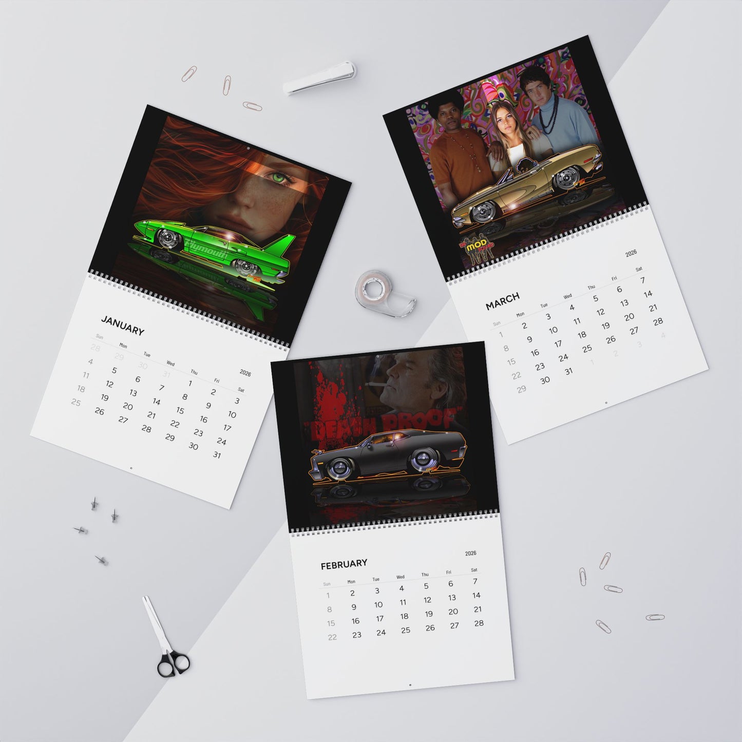 FIREBALL TIM GARAGE 2026 Muscle Car Calendar - 2 Sizes