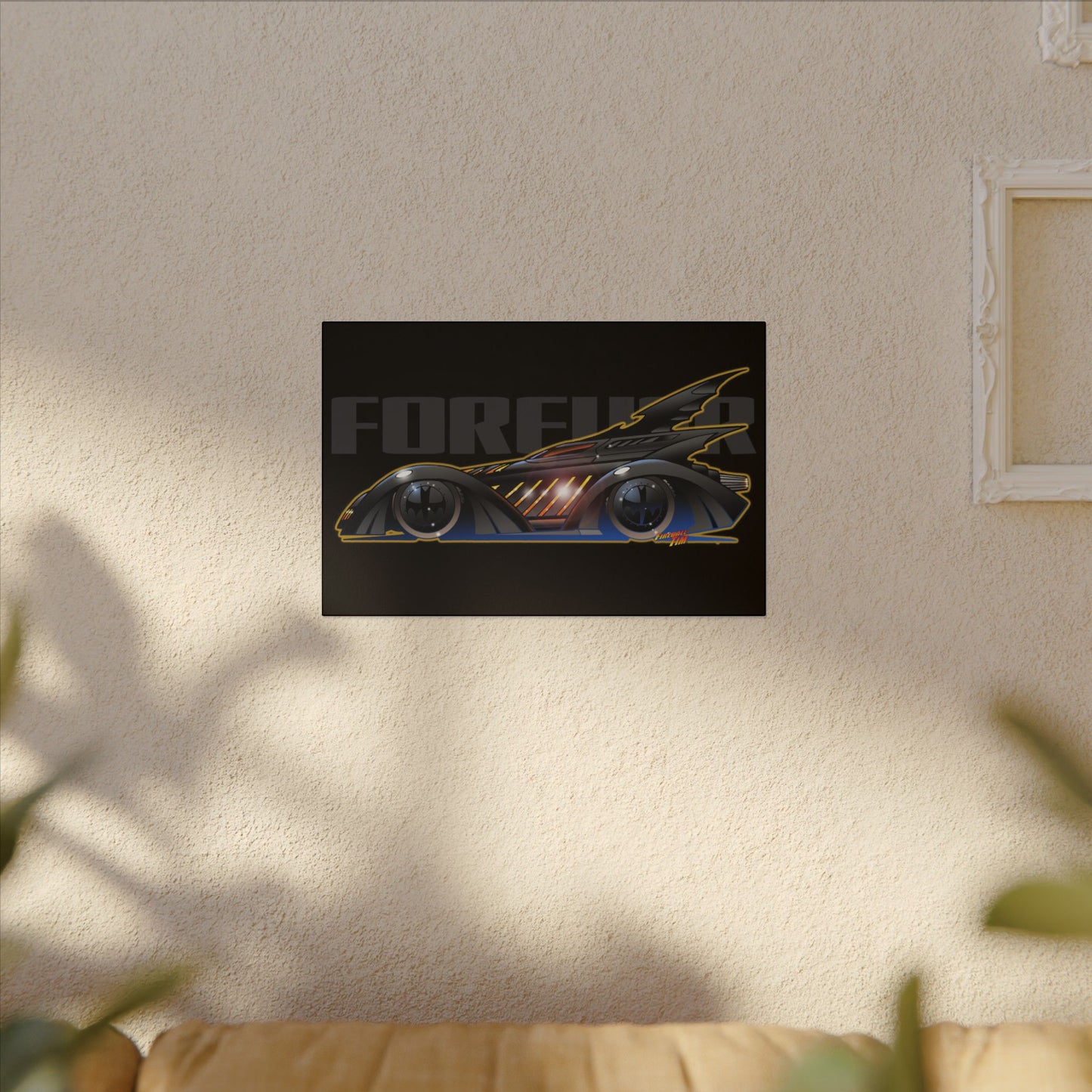 BATMAN FOREVER BATMOBILE Fireball Art Canvas Print