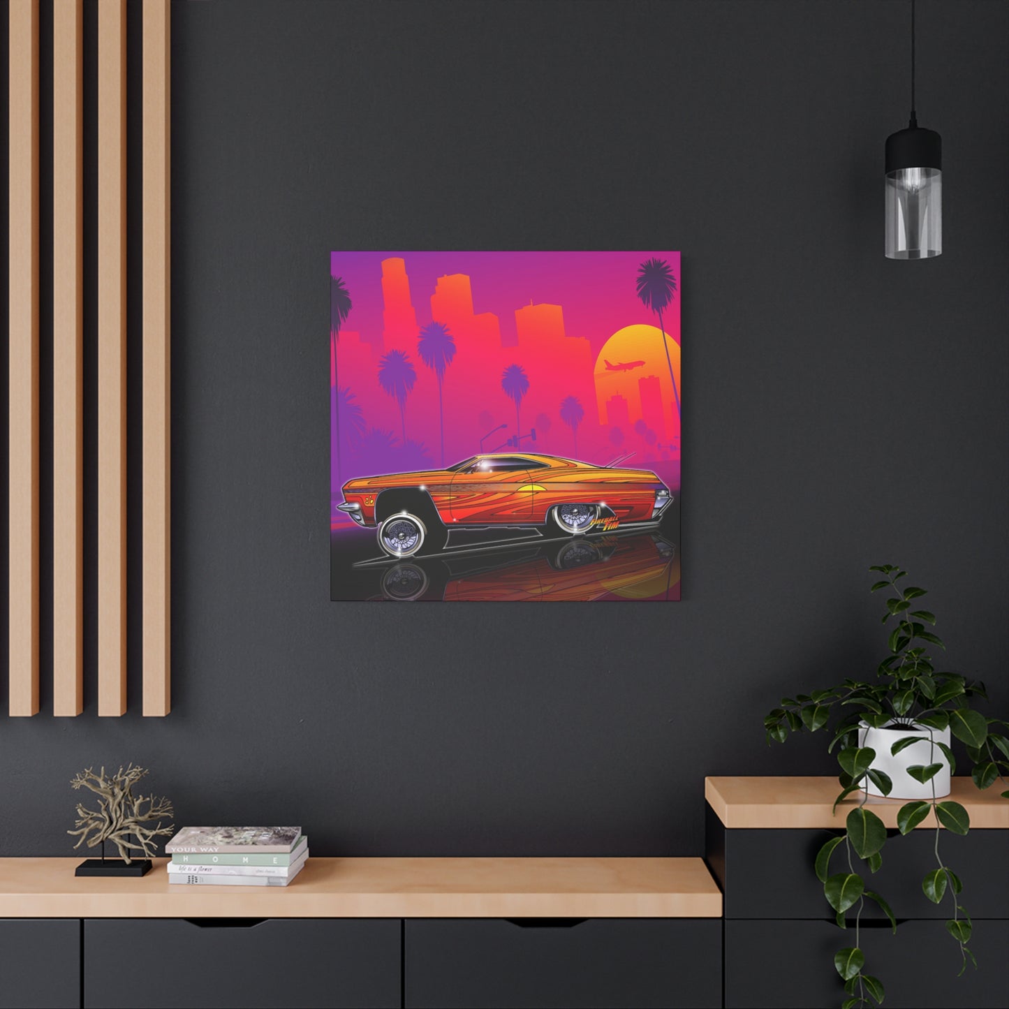 CHEVY IMPALA LOWRIDER Collectible Fireball Art Canvas Print
