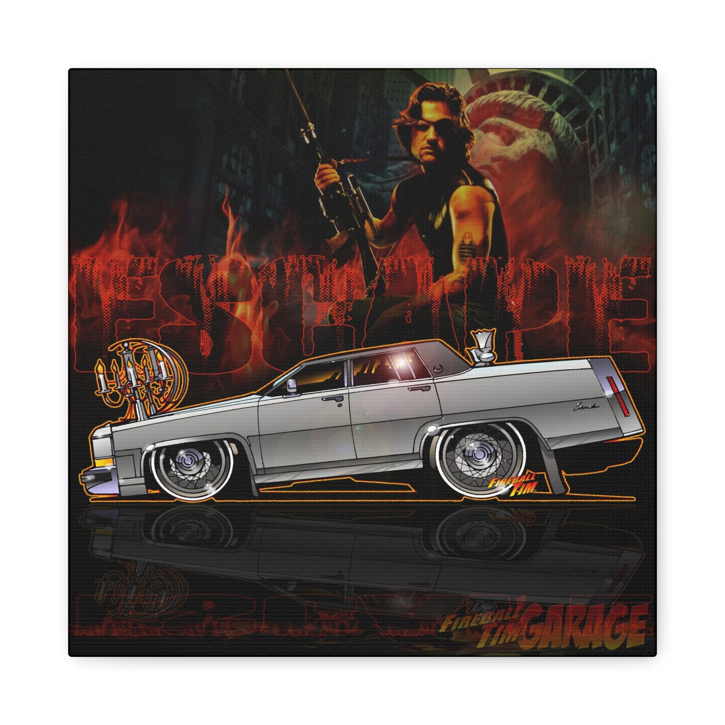 ESCAPE FROM NEW YORK Duke Cadillac Canvas Art Wall Print - 12x12