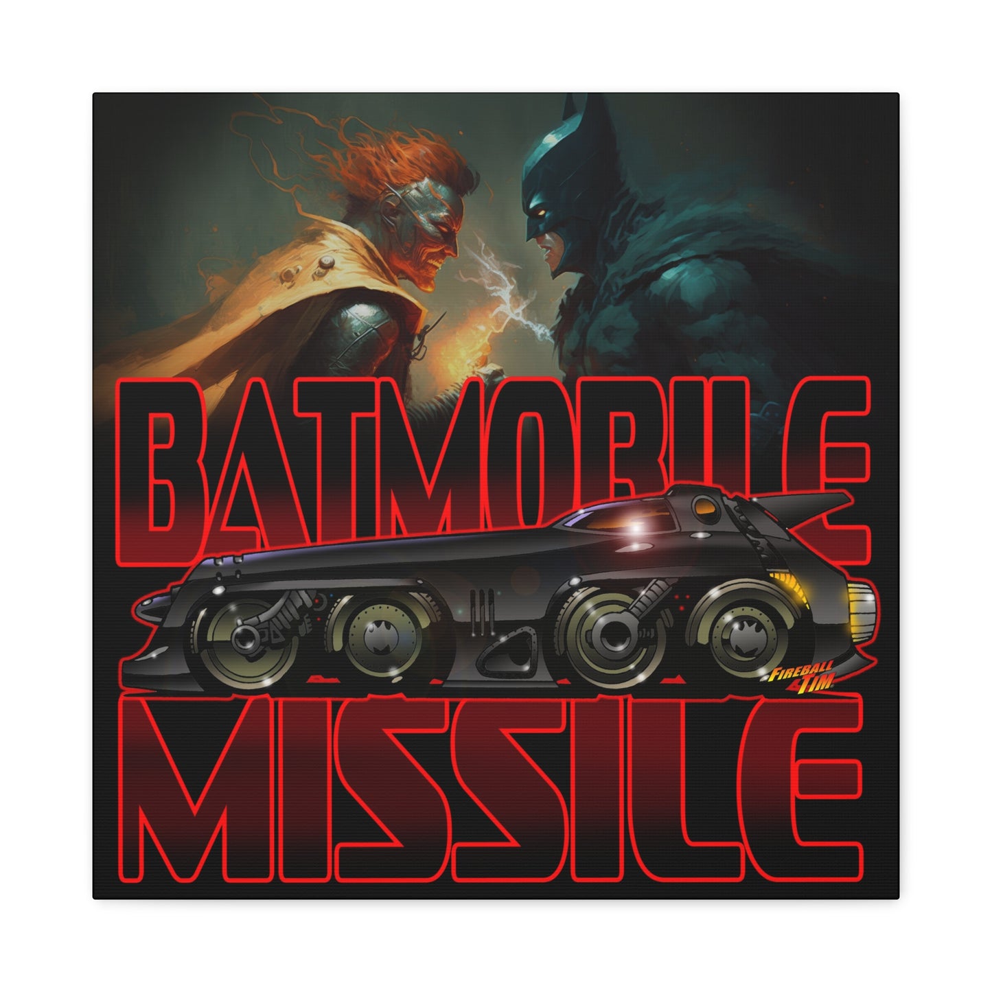 BATMAN RETURNS BATMISSILE Batmobile Concept Art Canvas MASTERPRINT 2 Sizes