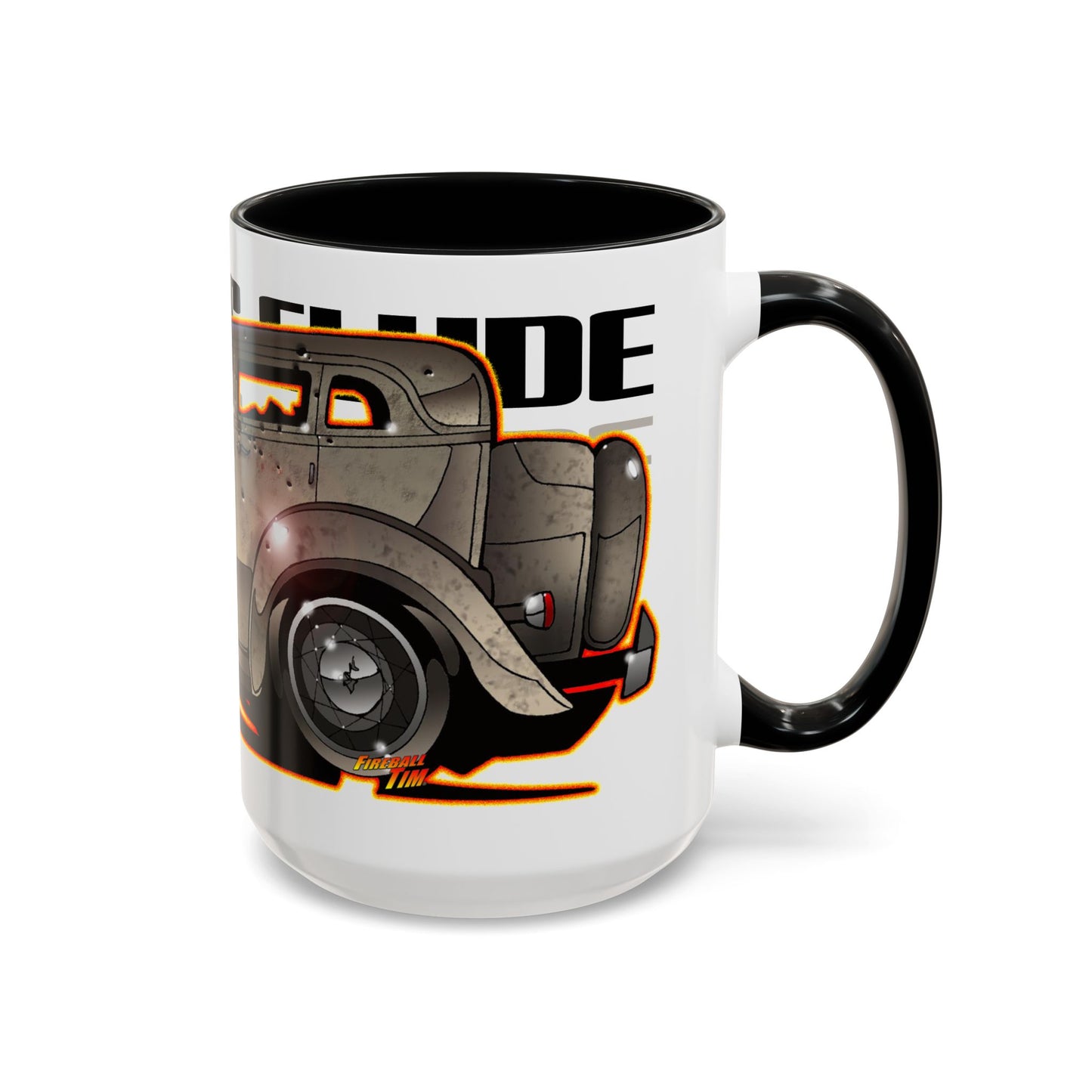BONNIE & CLYDE 1934 Ford Model 730 Deluxe Sedan Fireball Art Coffee Mug - 2 Sizes