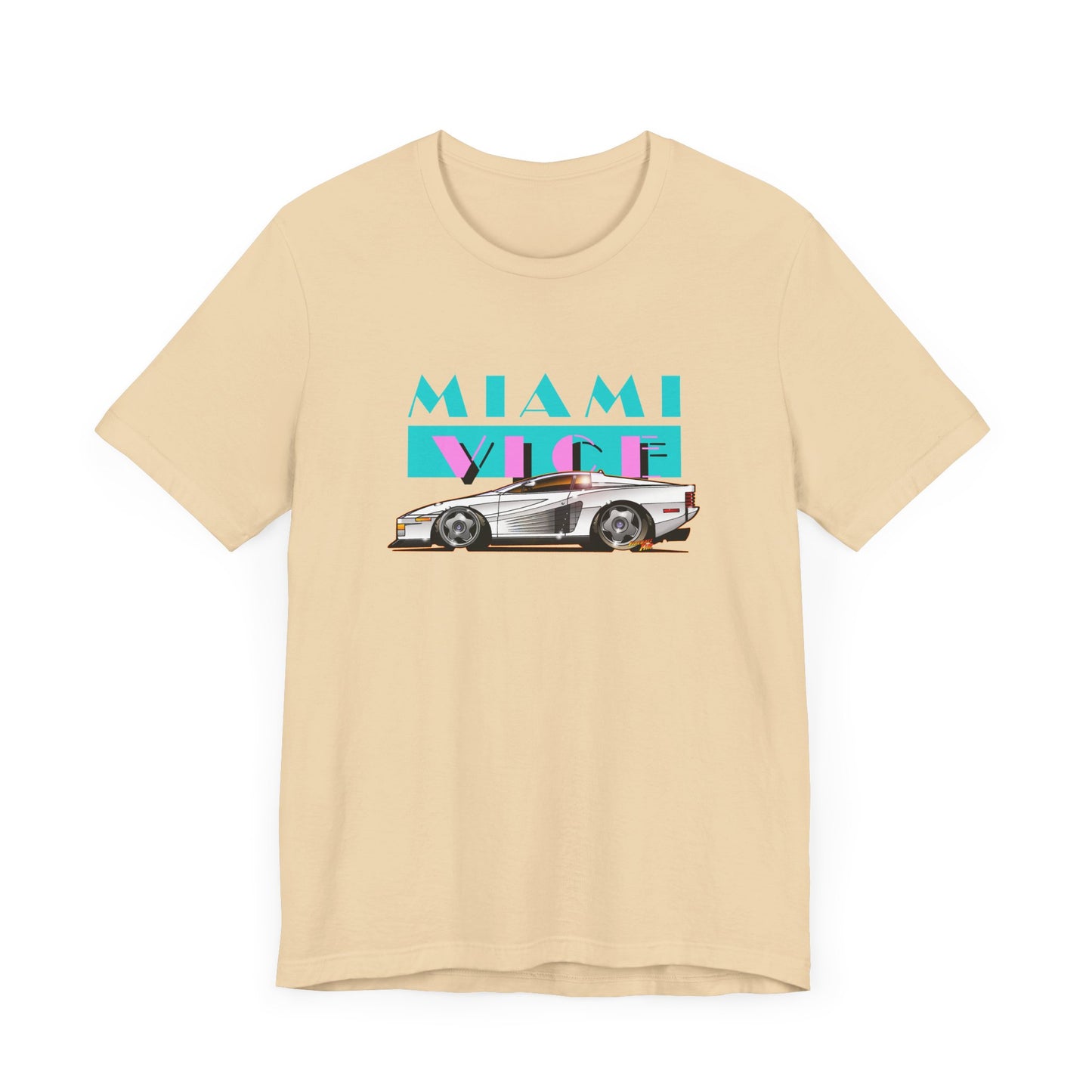 MIAMI VICE FERRARI TESTAROSSA TV Show Short Sleeve Tee 12 Colors