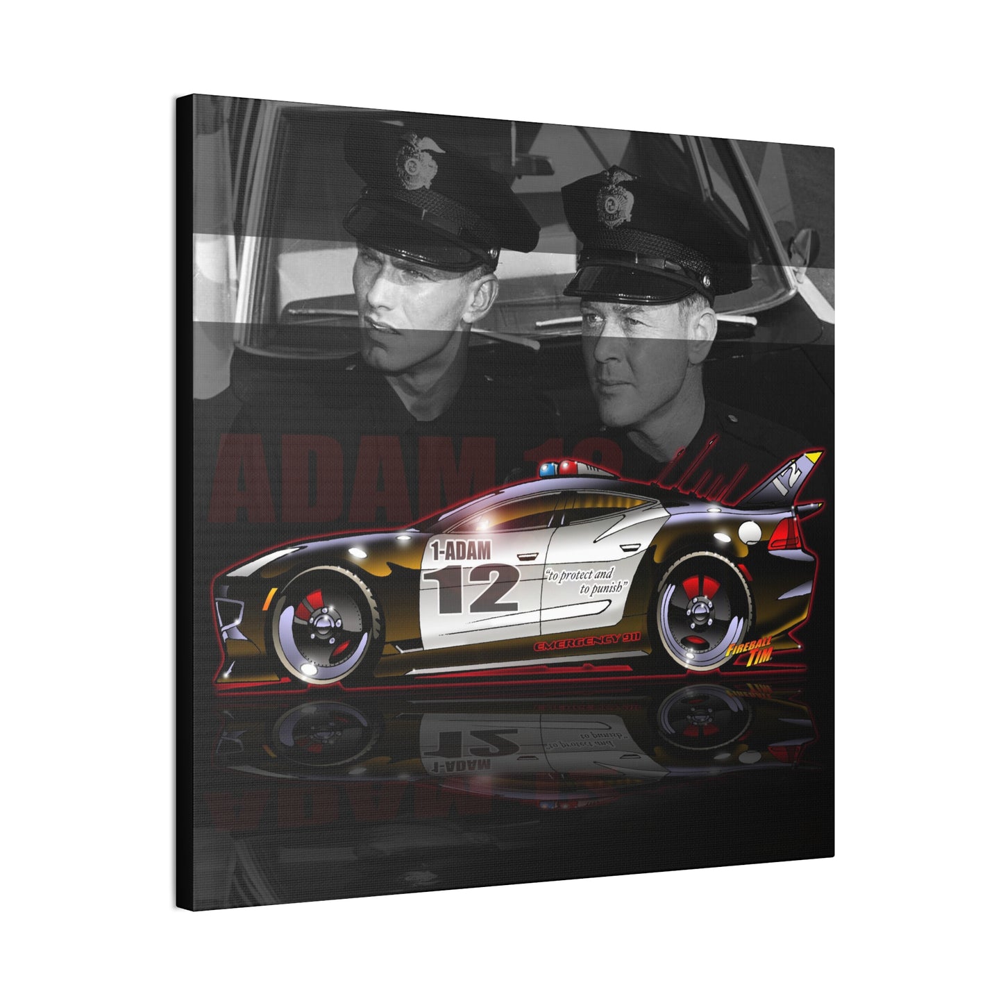 ADAM 12 FISKER KARMA Police Car Canvas Art Print - 2 Sizes