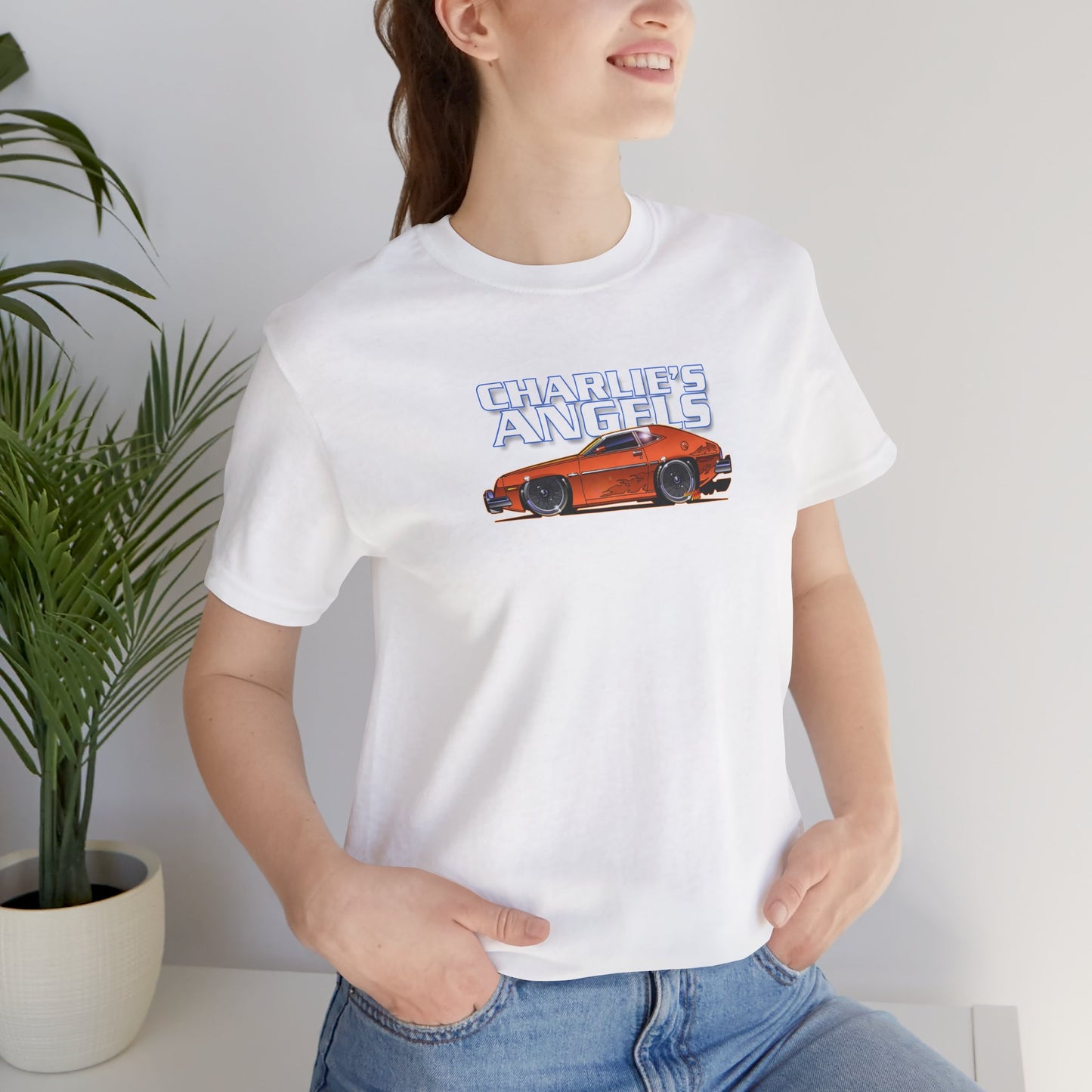 CHARLIES ANGELS 1977 Ford Pinto Concept Art Short Sleeve Tee 12 Colors