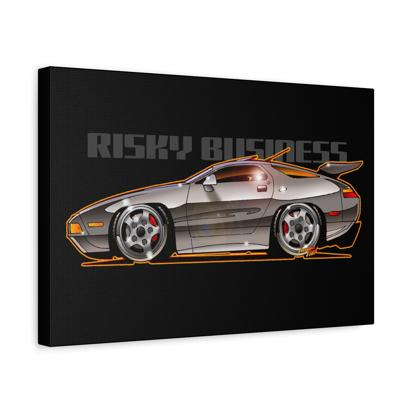 RISKY BUSINESS Porsche 928 Fireball Art Canvas Print - Sizes
