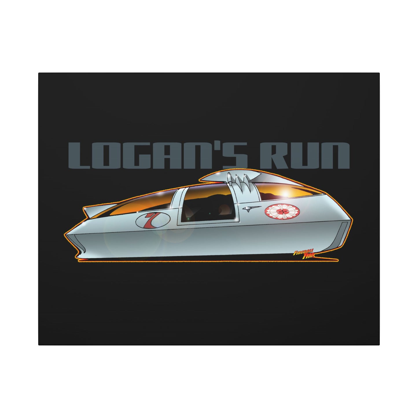 LOGAN'S RUN Sci Fi TV Car Collectible Fireball Art Canvas Print