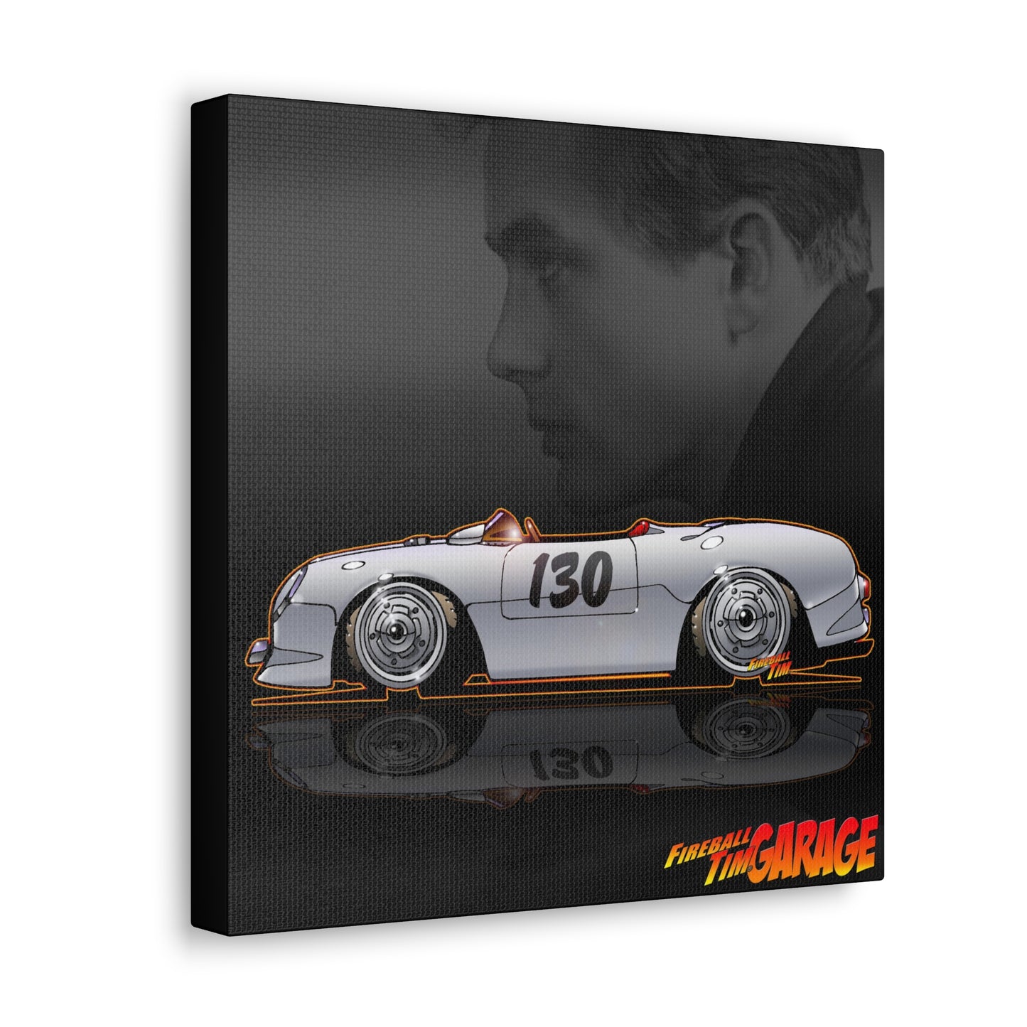 JAMES DEAN PORSCHE 550 Spyder Concept Art Canvas Print 12x12