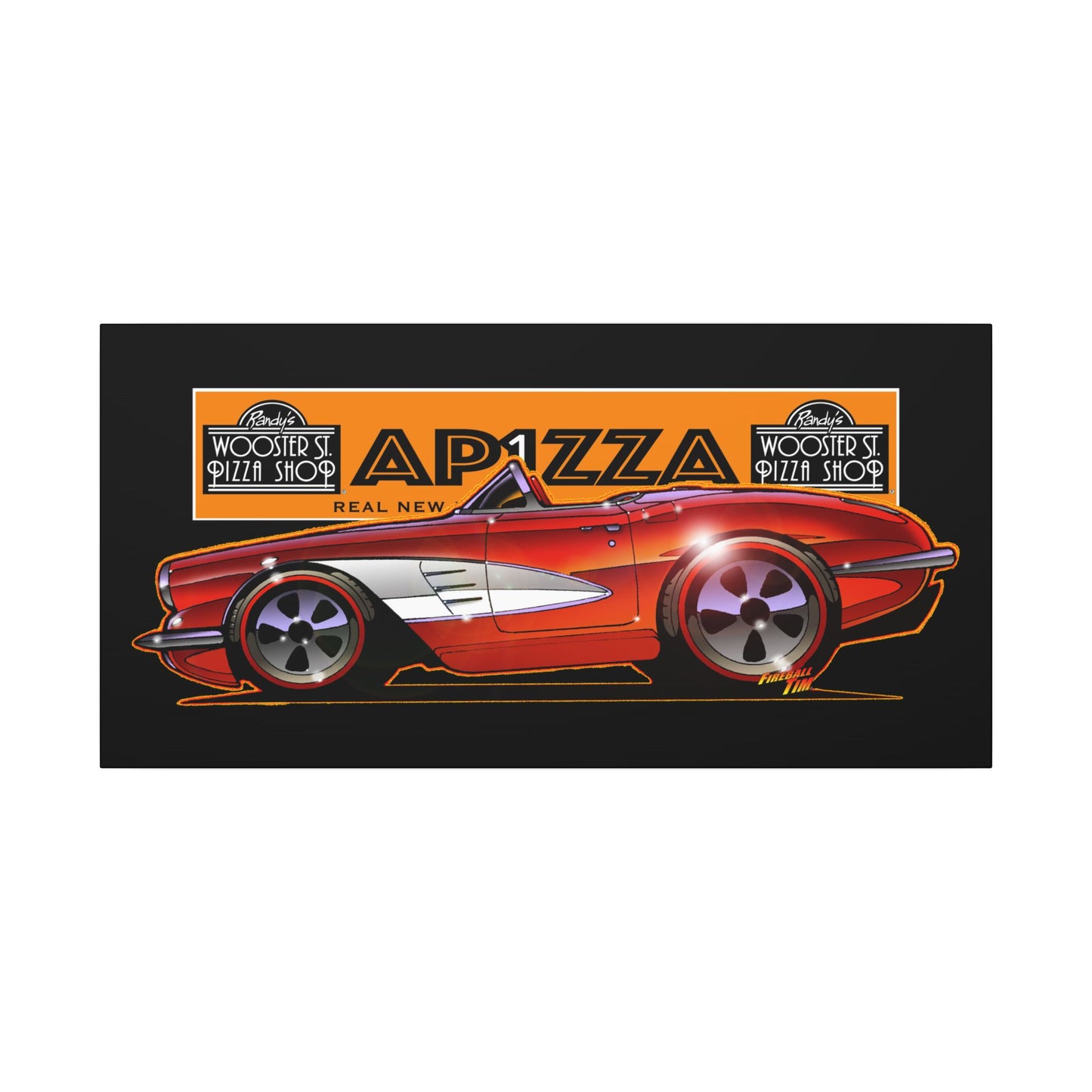 CORVETTE 1958 APIZZA 1 Fireball Art Canvas Print