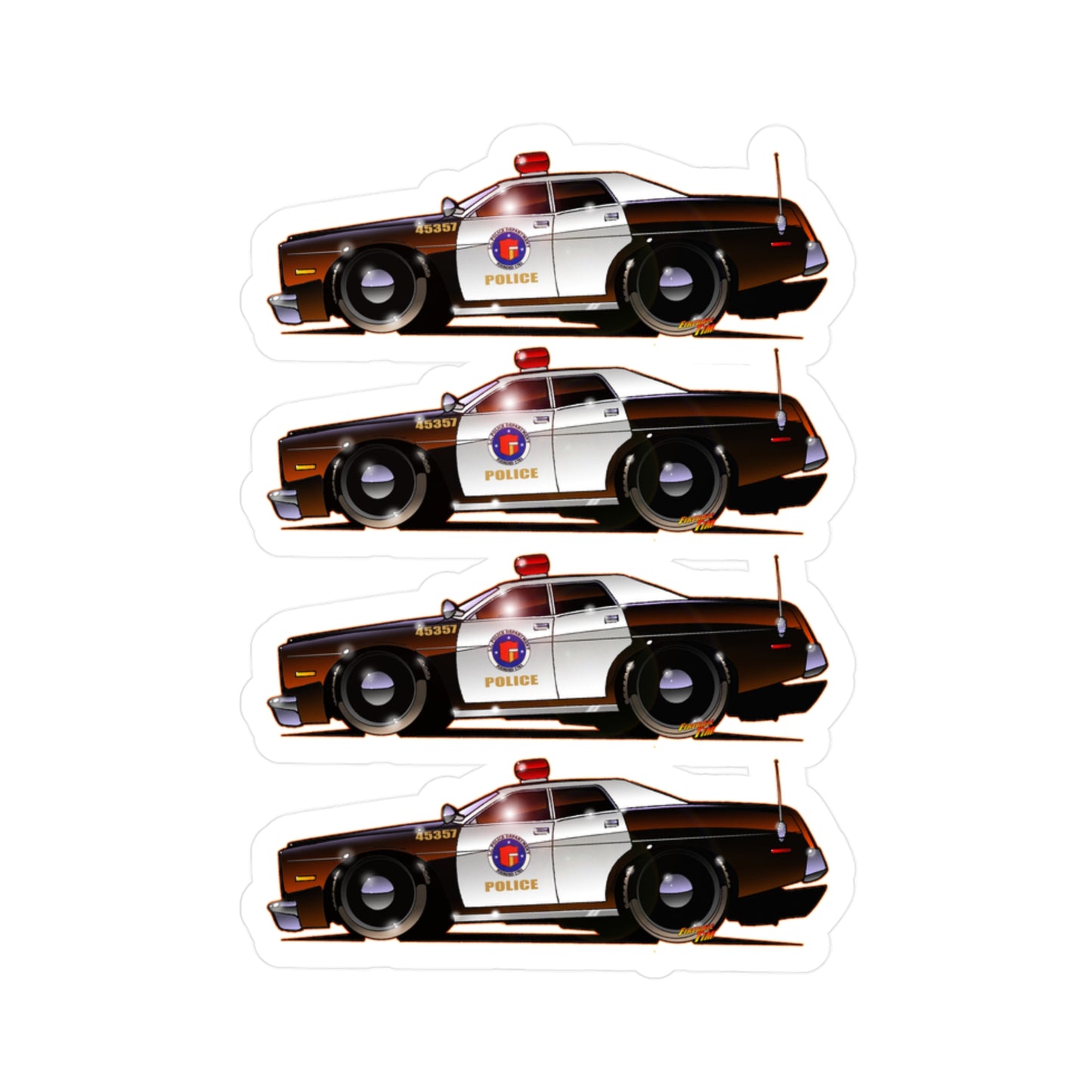 TJ HOOKER POLICE CAR Decal Stickers - 4 Sizes