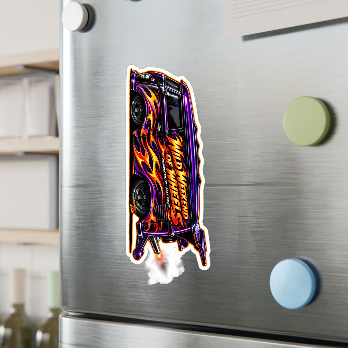 HOT WHEELS Kombi Bus Collectible Fireball Art Stickers in 4 Sizes