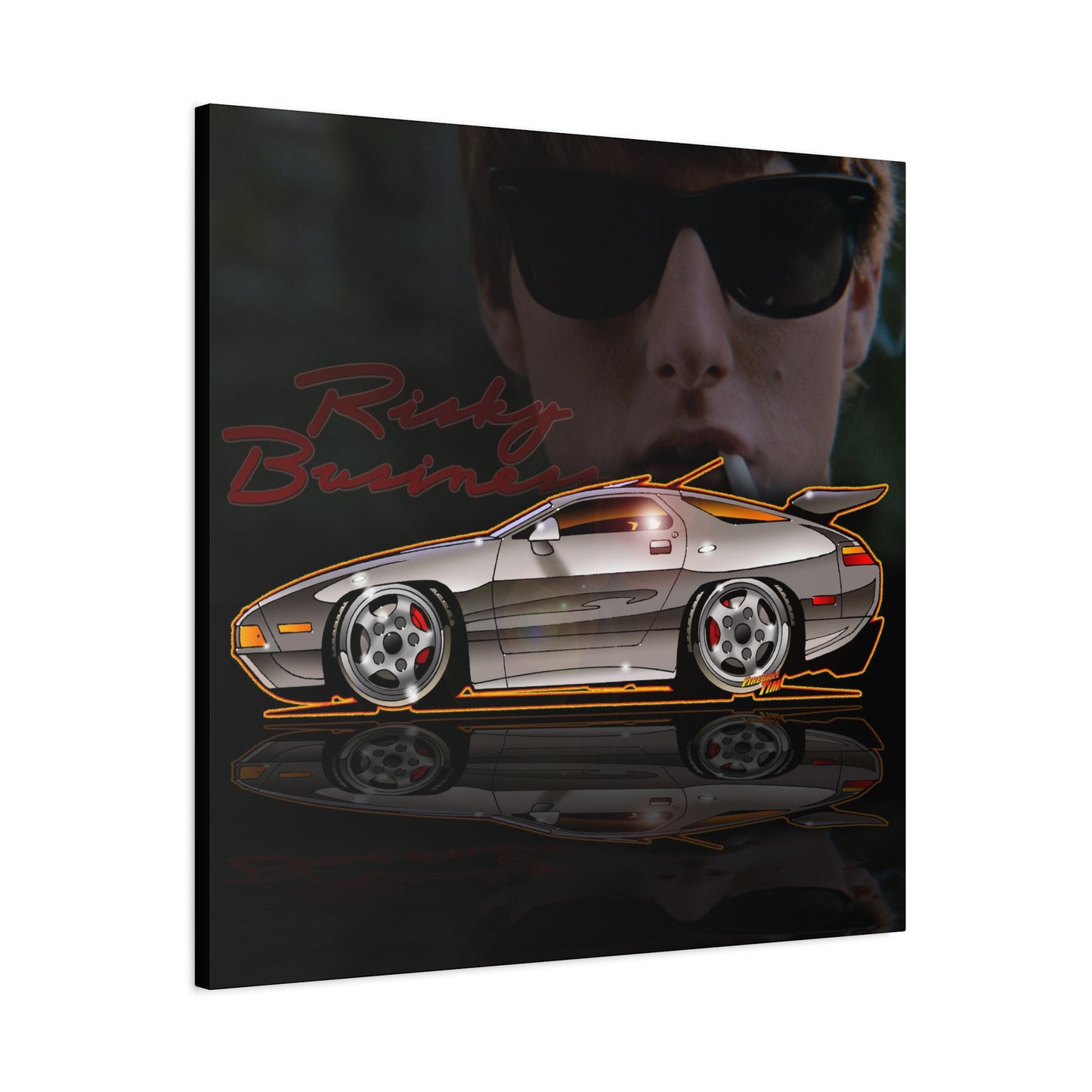 RISKY BUSINESS Porsche 928 Fireball Art Canvas Print - Sizes