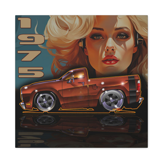DODGE ADVENTURER SRT Pickup Truck 1975 Fireball Art Canvas Print