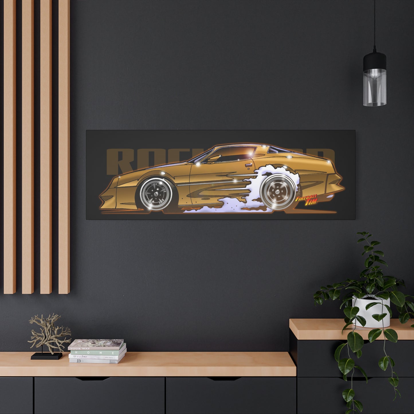ROCKFORD FILES Pontiac Firebird Fireball Art Canvas Wall Print