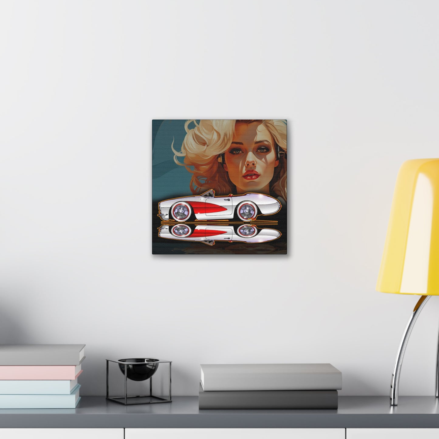 Copy of CORVETTE 1957 Collectible Fireball Art Canvas Print 2