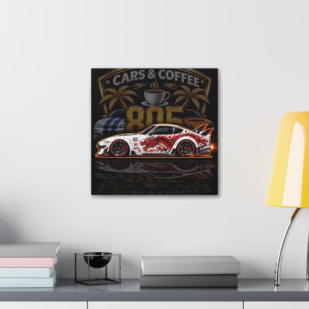 DATSUN 240Z JDM Cars & Coffee 805 Collectible Fireball Art Canvas Stretched Print