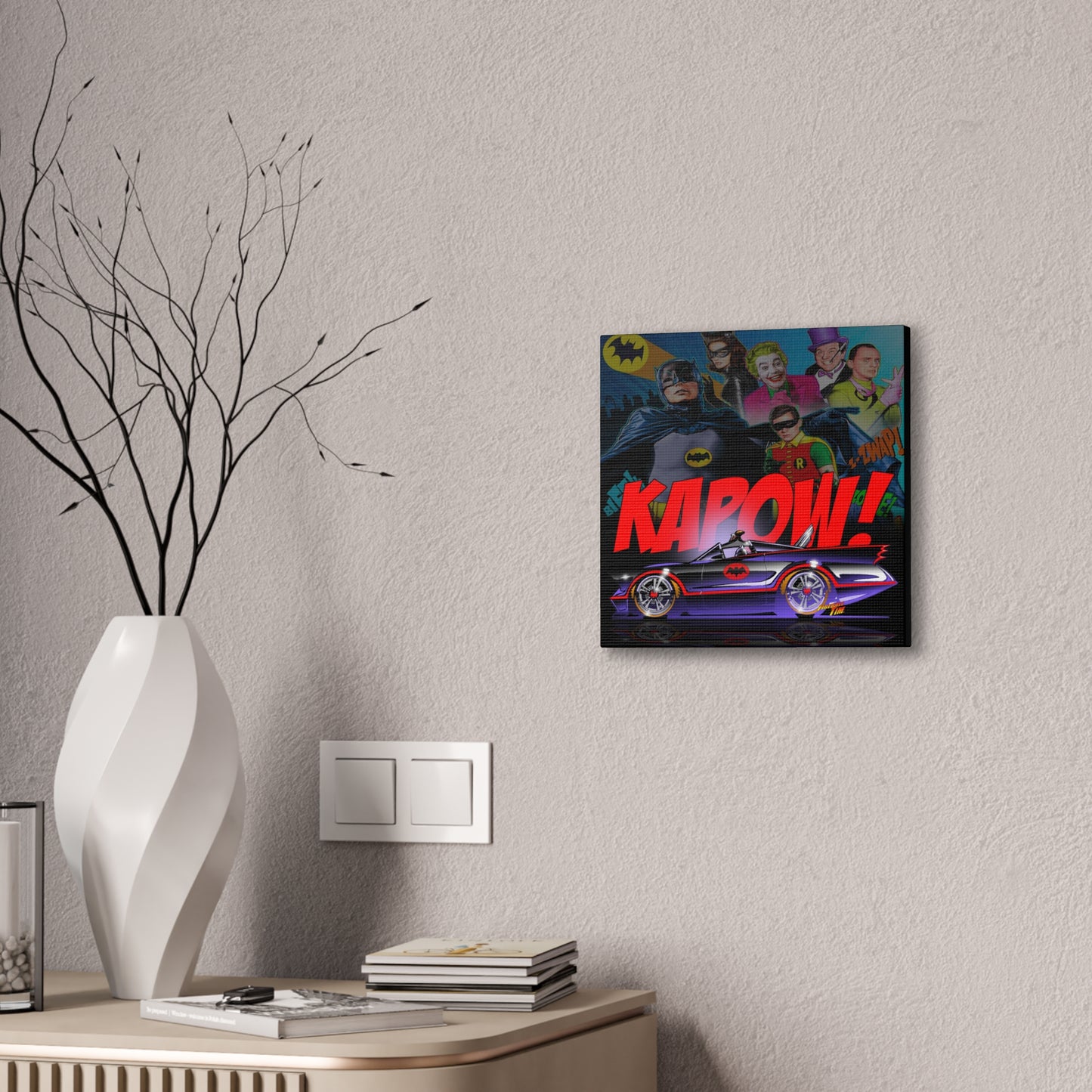 BATMOBILE 1966 BATMAN TV Car Canvas Wall Art Print - 3 Sizes