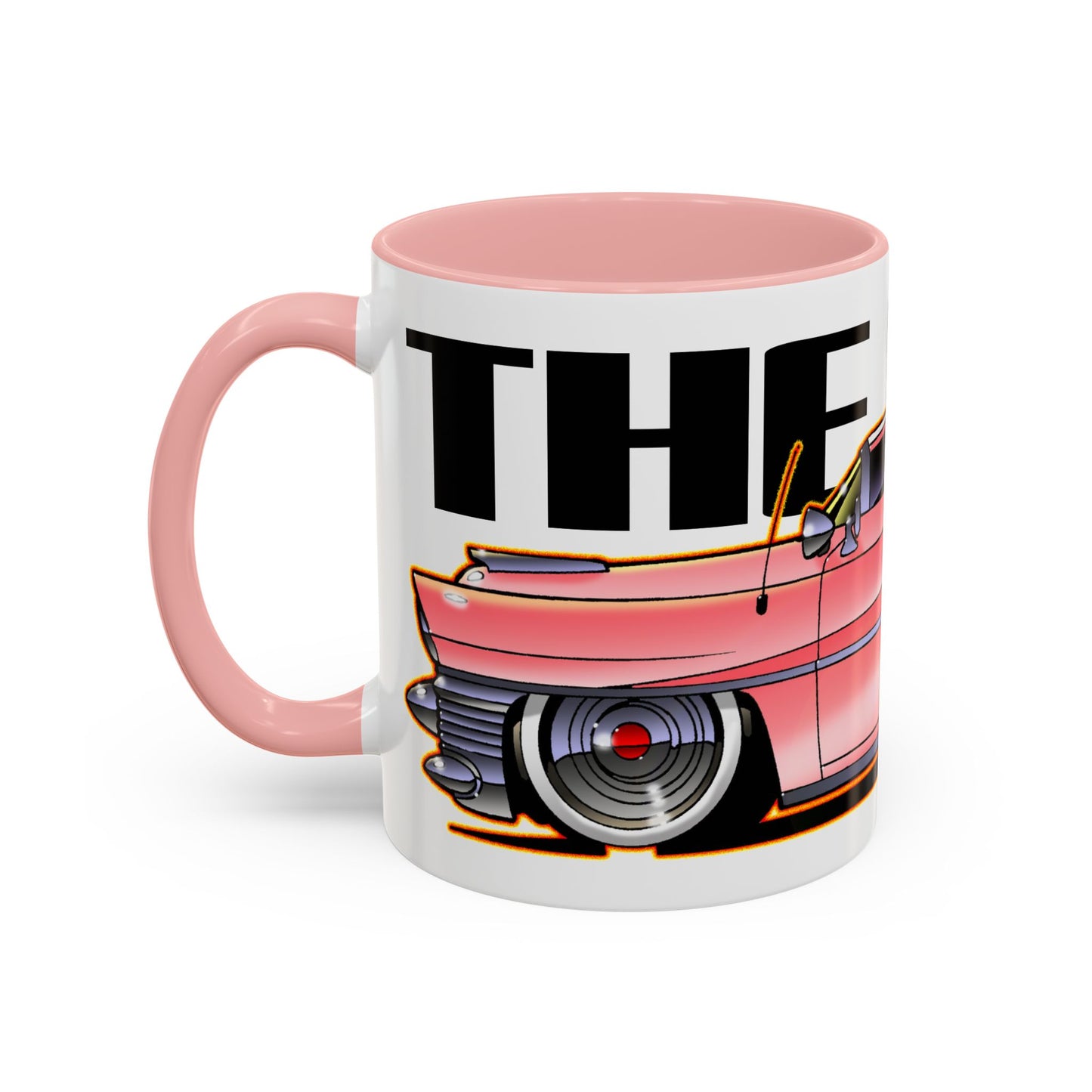ELVIS THE KING PINK 1955 CADILLAC Fireball Art Coffee Mug - 2 Sizes