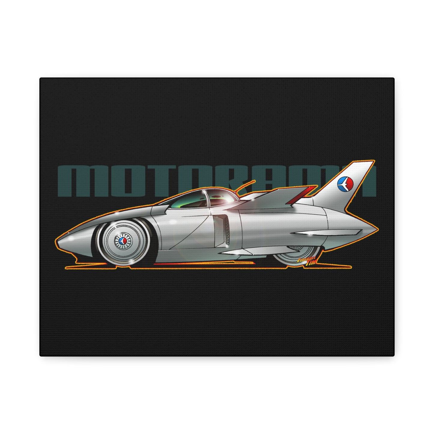 MOTORAMA FIREBIRD 1 Concept Car Fireball Art Canvas Print - 11x14
