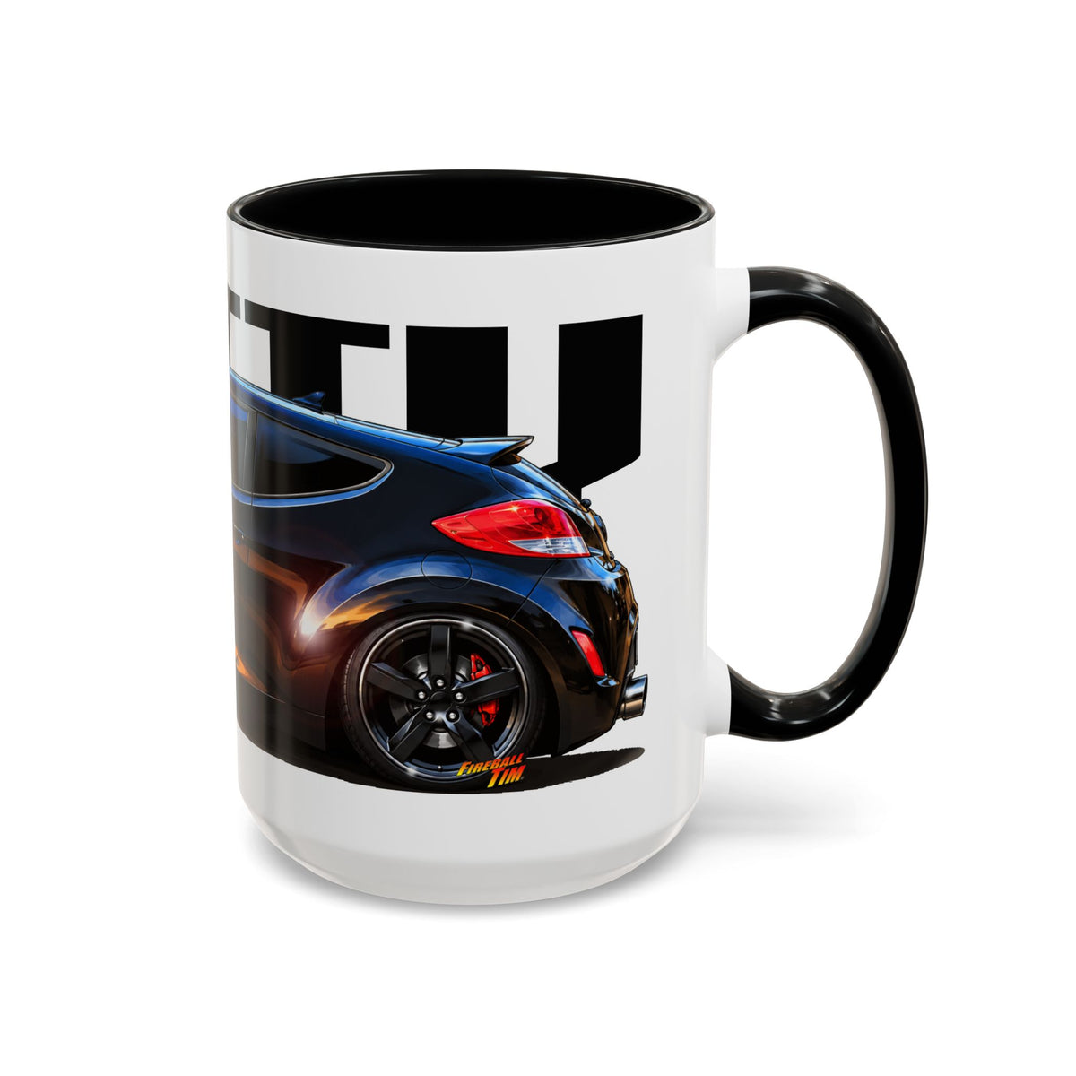 HYUNDAI VELOSTER 2012 Black Betty Collectible Fireball Art Coffee Mug - 2 Sizes