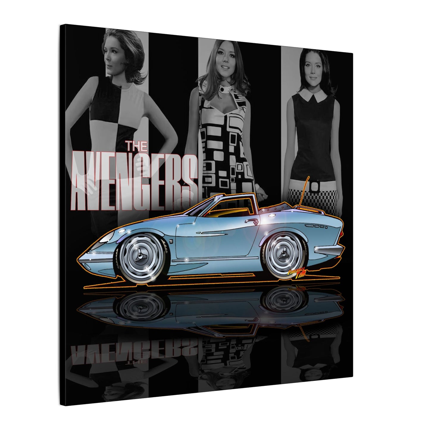 THE AVENGERS TV Show Emma Peel Lotus Elan Canvas Art Print