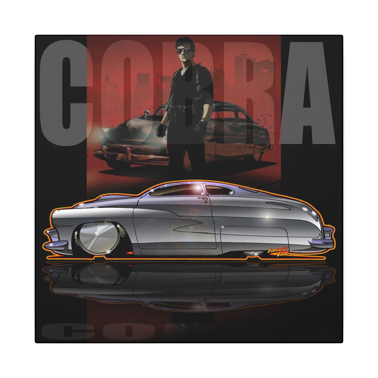 COBRA MERCURY Sylvester Stallone Movie Car Fireball Art Canvas Print