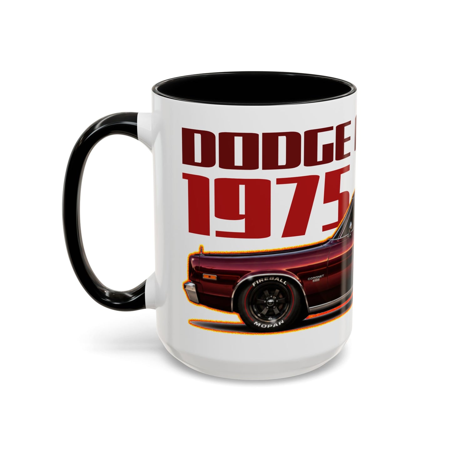 DODGE CORONET 1975 Collectible Fireball Art Coffee Mug - 2 Sizes