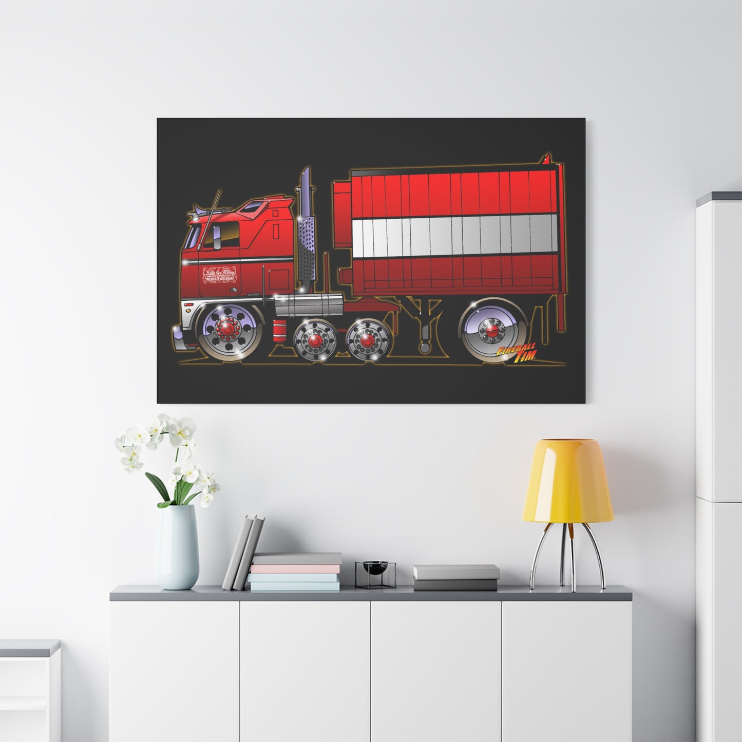 BJ AND THE BEAR TV Show Semi Truck Canvas Art Wall Print - 11x14