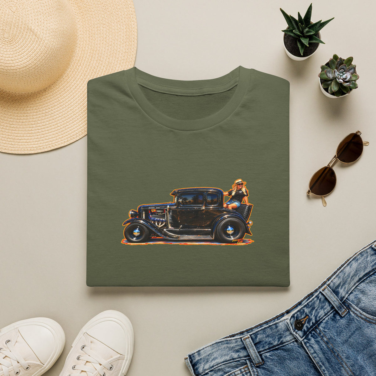 MCDOUGALL SPECIAL Model A Hot Rod Collectible Fireball Art Tee Shirt