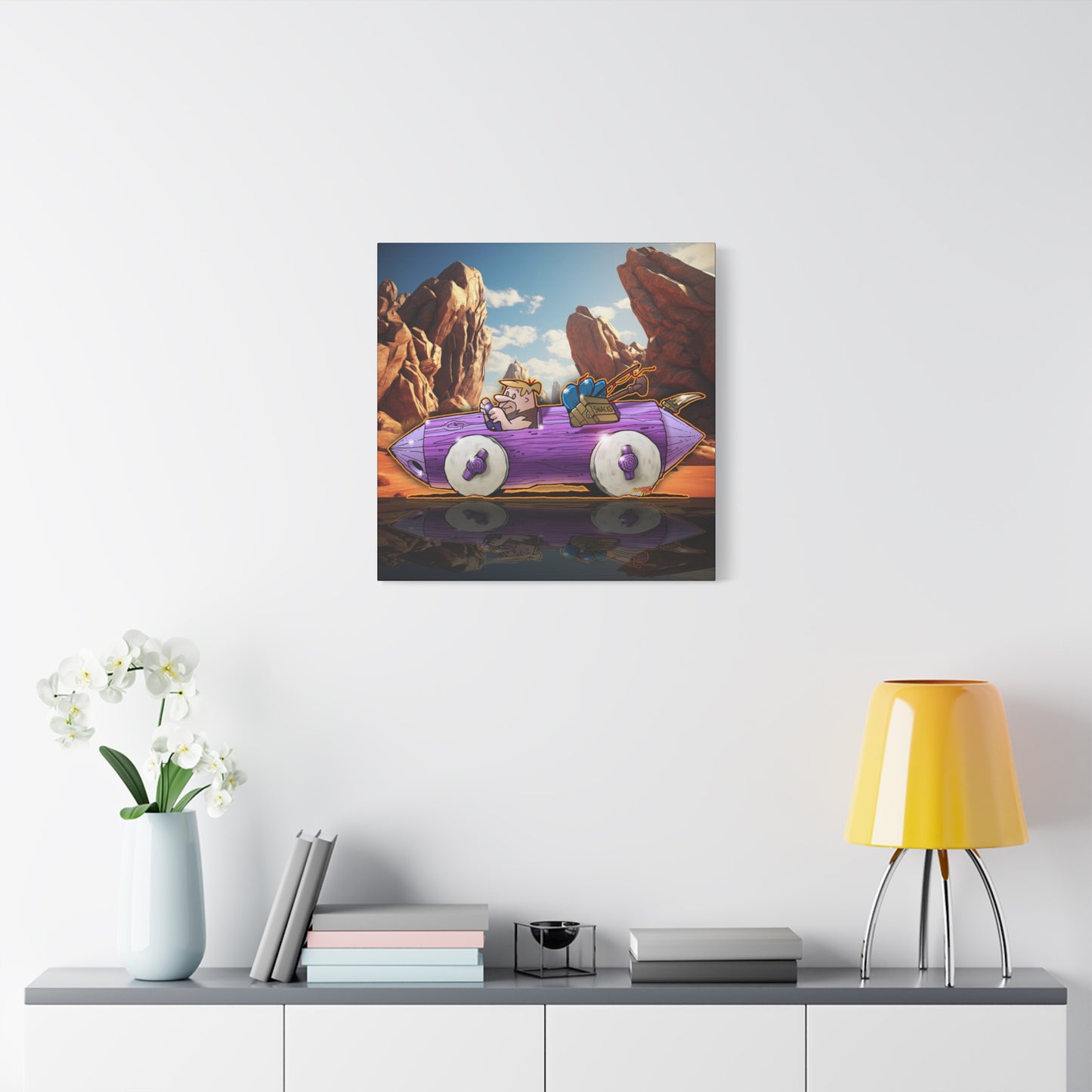 FLINSTONES BARNEY RUBBLE Fireball Art Canvas Wall Print - Multiple Sizes
