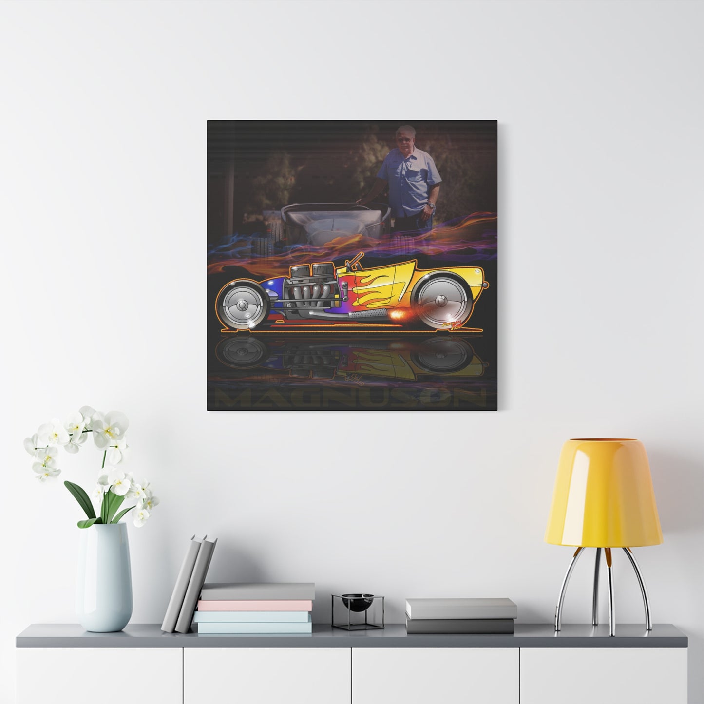 MAGNUSON Track Roadster Hot Rod Fireball Art Canvas Print