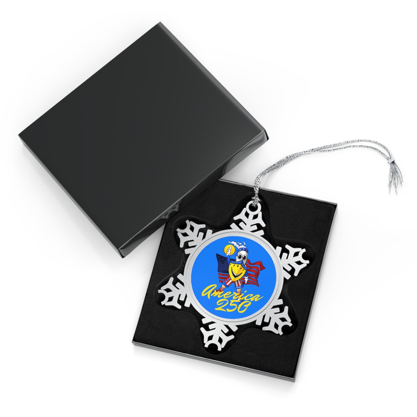 BUDDY CRUISE America 250 Pewter Snowflake Ornament — America 250 Commemorative Holiday Ornament