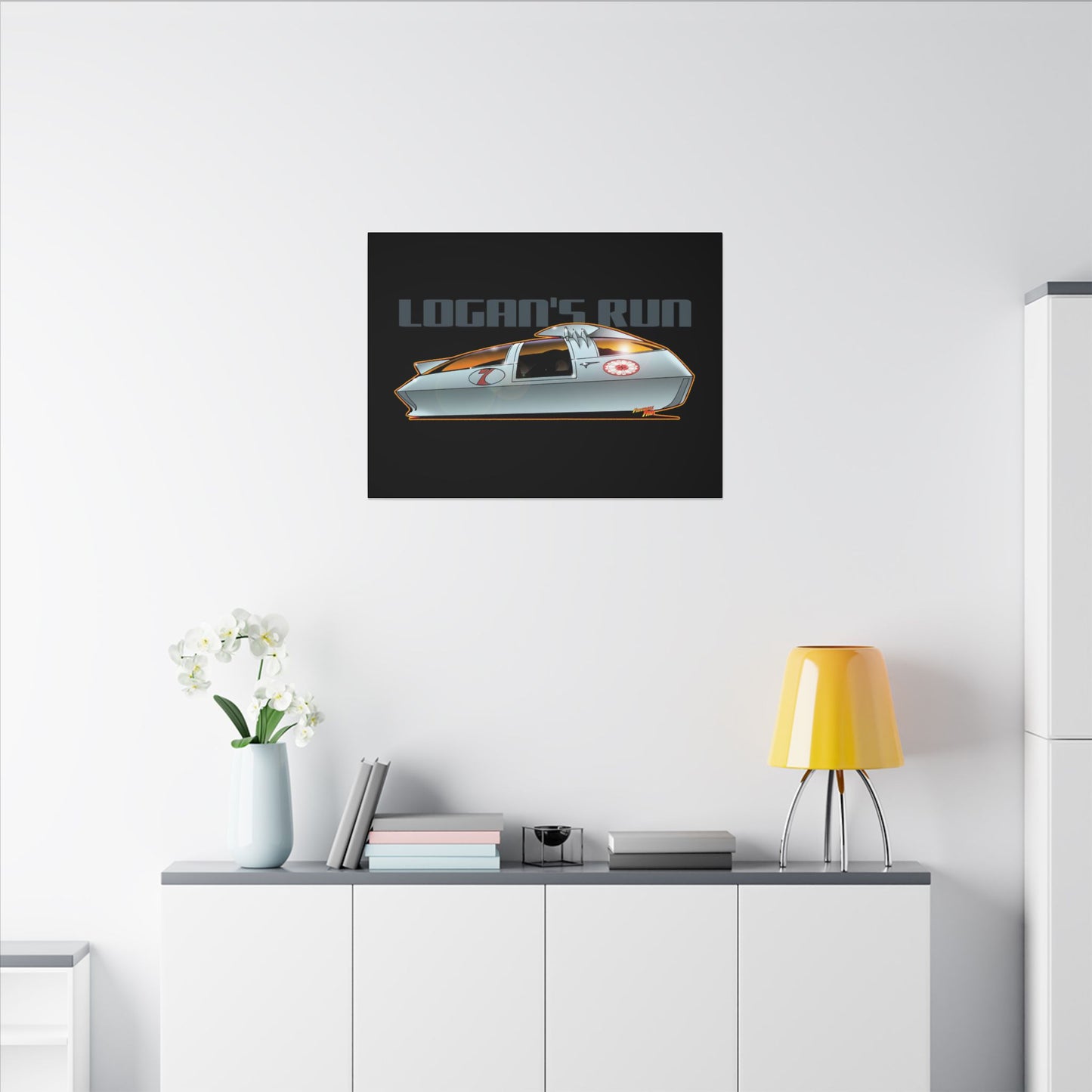 LOGAN'S RUN Sci Fi TV Car Collectible Fireball Art Canvas Print