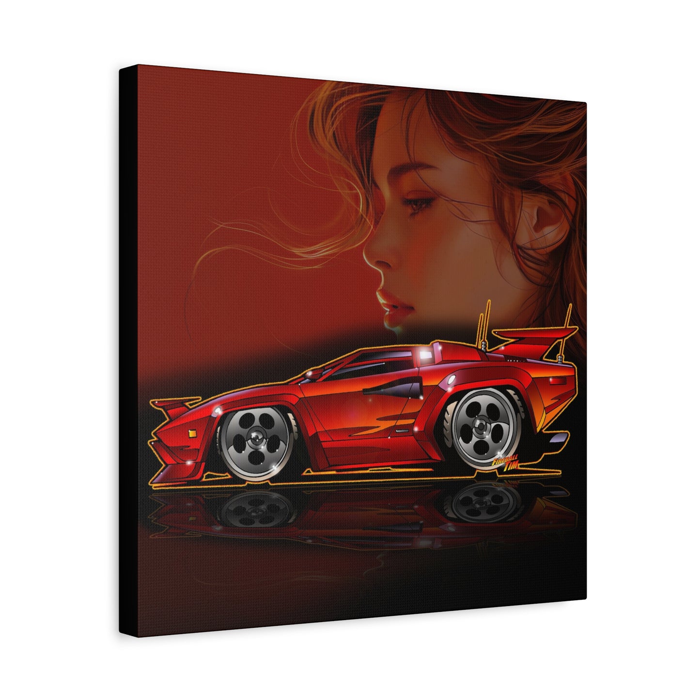 CANNONBALL RUN LAMBORGHINI COUNTACH Fireball Art Canvas Print