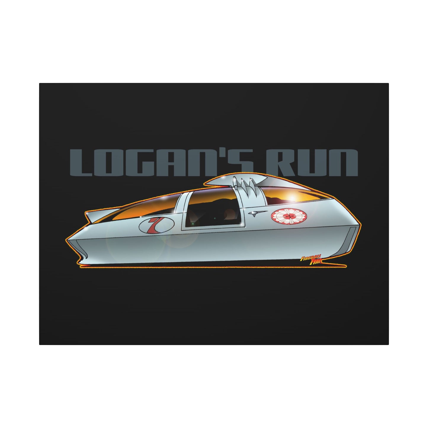 LOGAN'S RUN Sci Fi TV Car Collectible Fireball Art Canvas Print