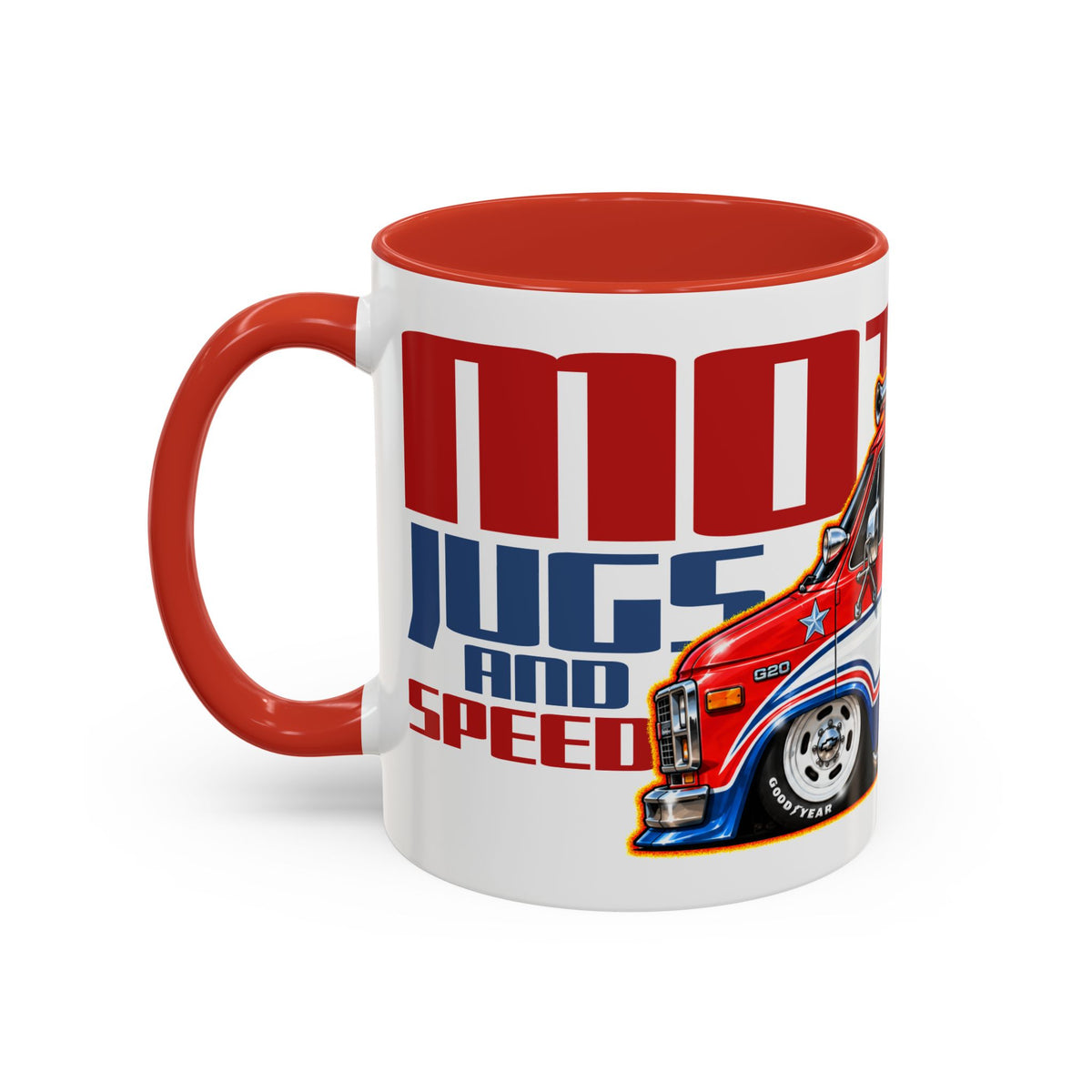 MOTHER, JUGS and SPEED 1975 Chevrolet G20 Van Collectible Fireball Art Coffee Mug - 2 Sizes