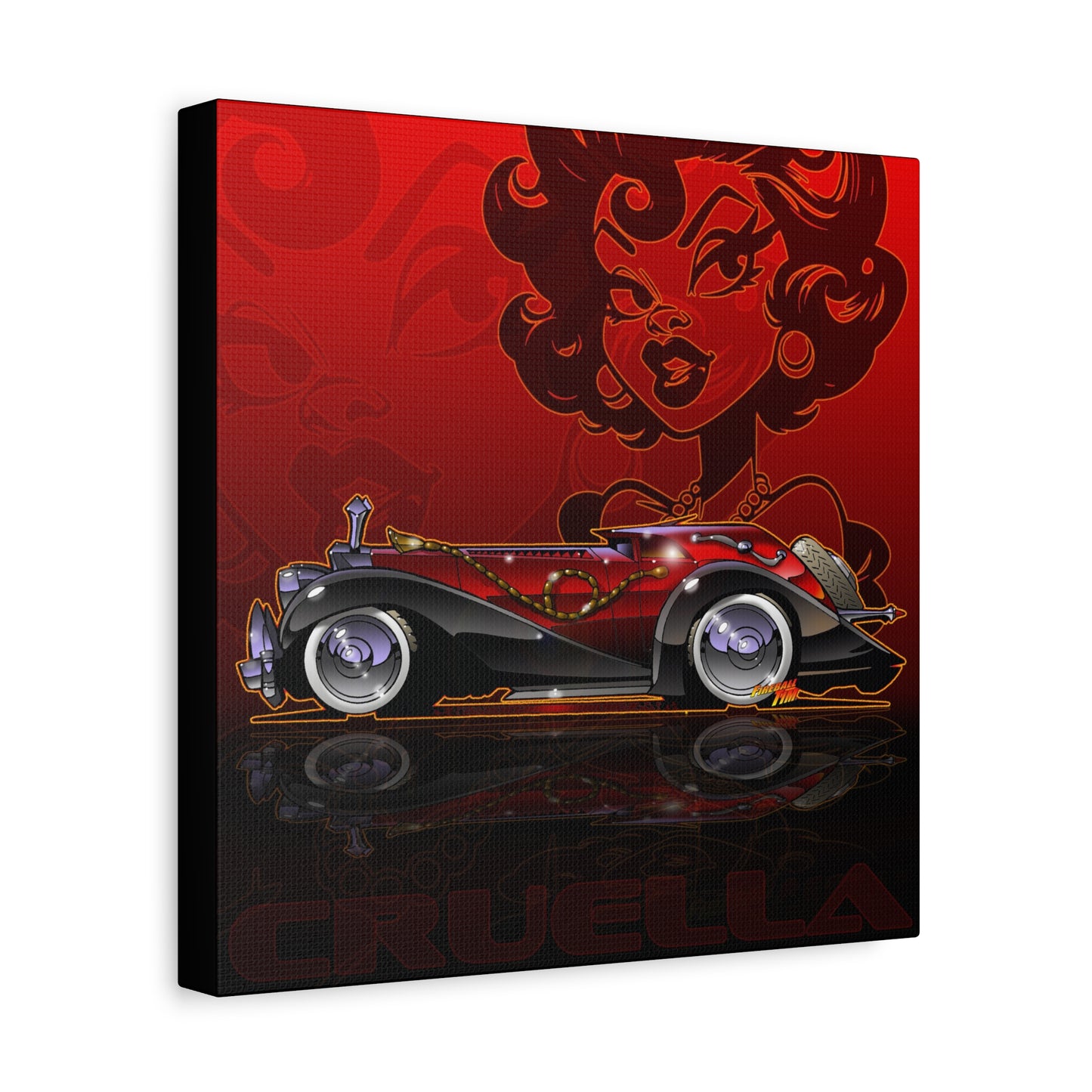 CRUELLA deVIL 1974 Panther DeVille Fireball Art Canvas Print