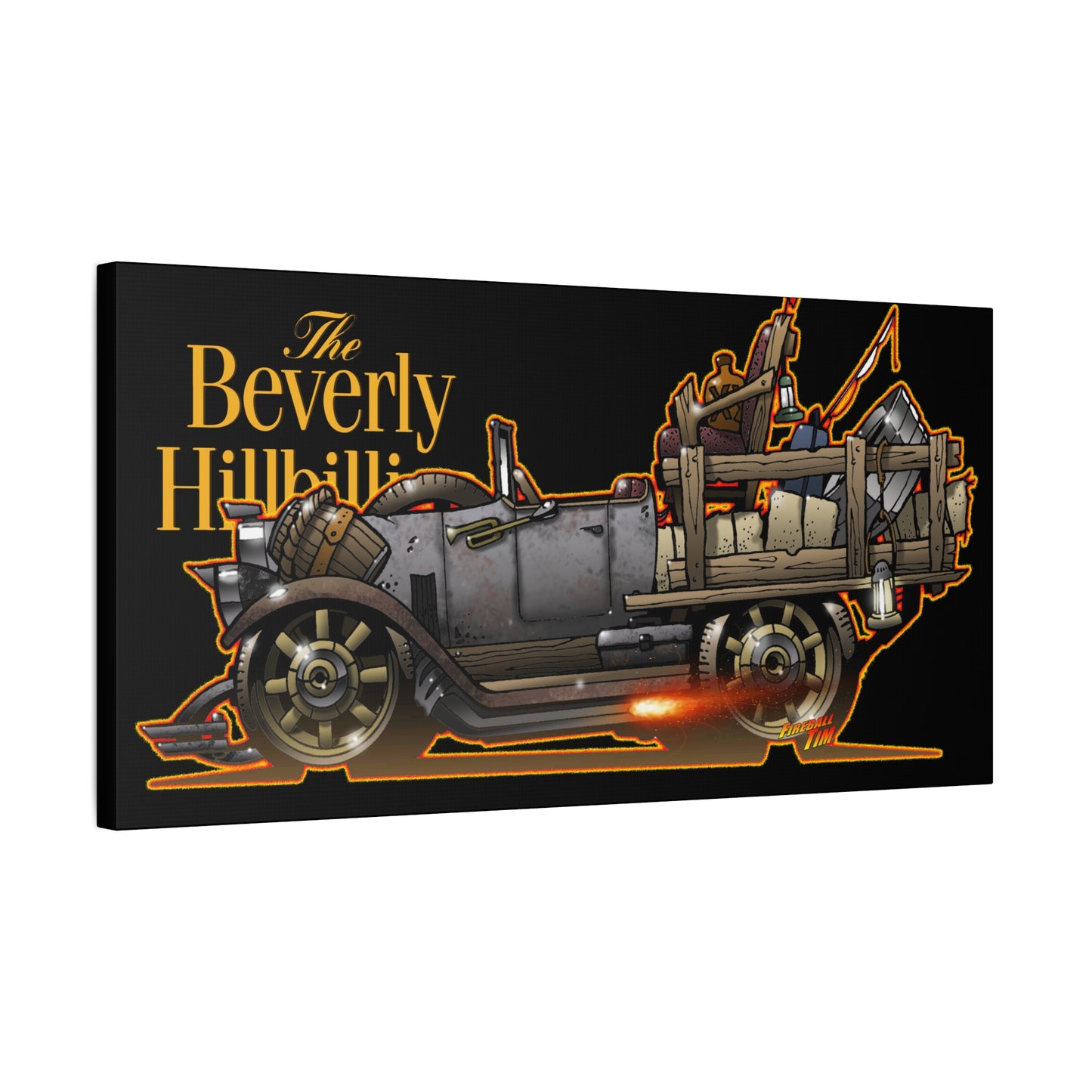 BEVERLY HILLBILLIES JALOPY Canvas Art Wall Print - 11x14