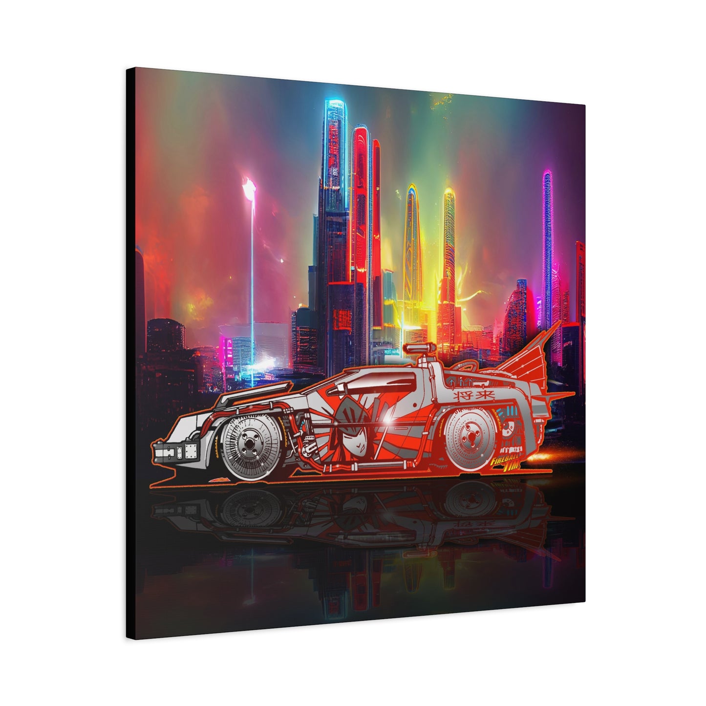 BACK TO THE FUTURE DELOREAN Time Machine Bosozoku Canvas Art Print 2 Sizes