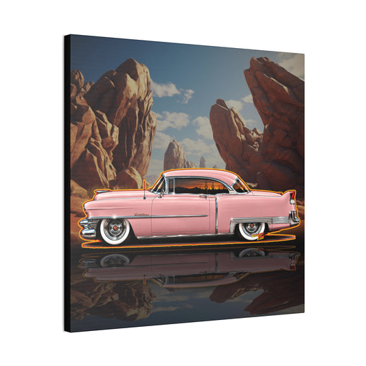 CADILLAC Coupe DeVille 1953 Collectible Fireball Art Canvas Stretched Print