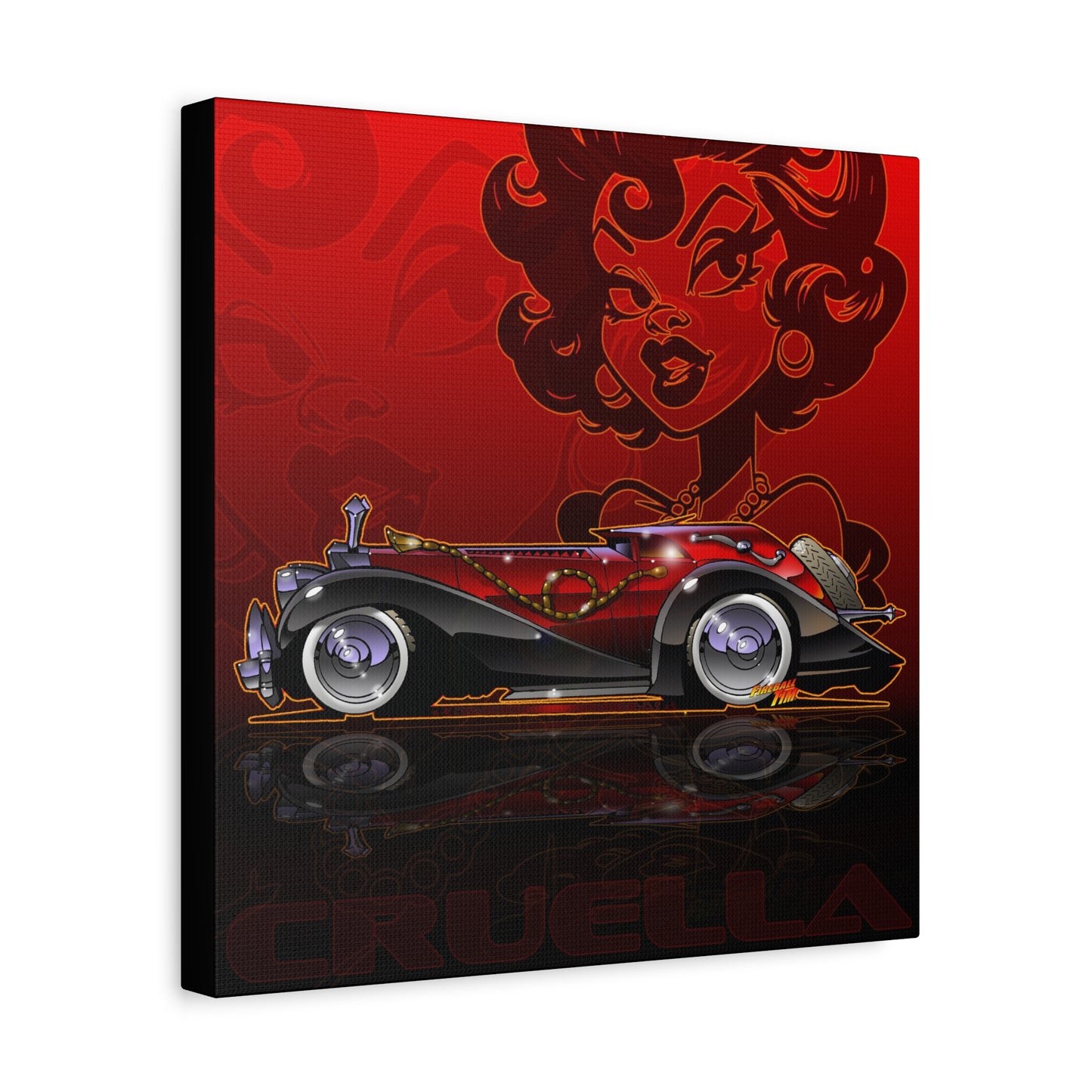 CRUELLA deVIL 1974 Panther DeVille Fireball Art Canvas Print